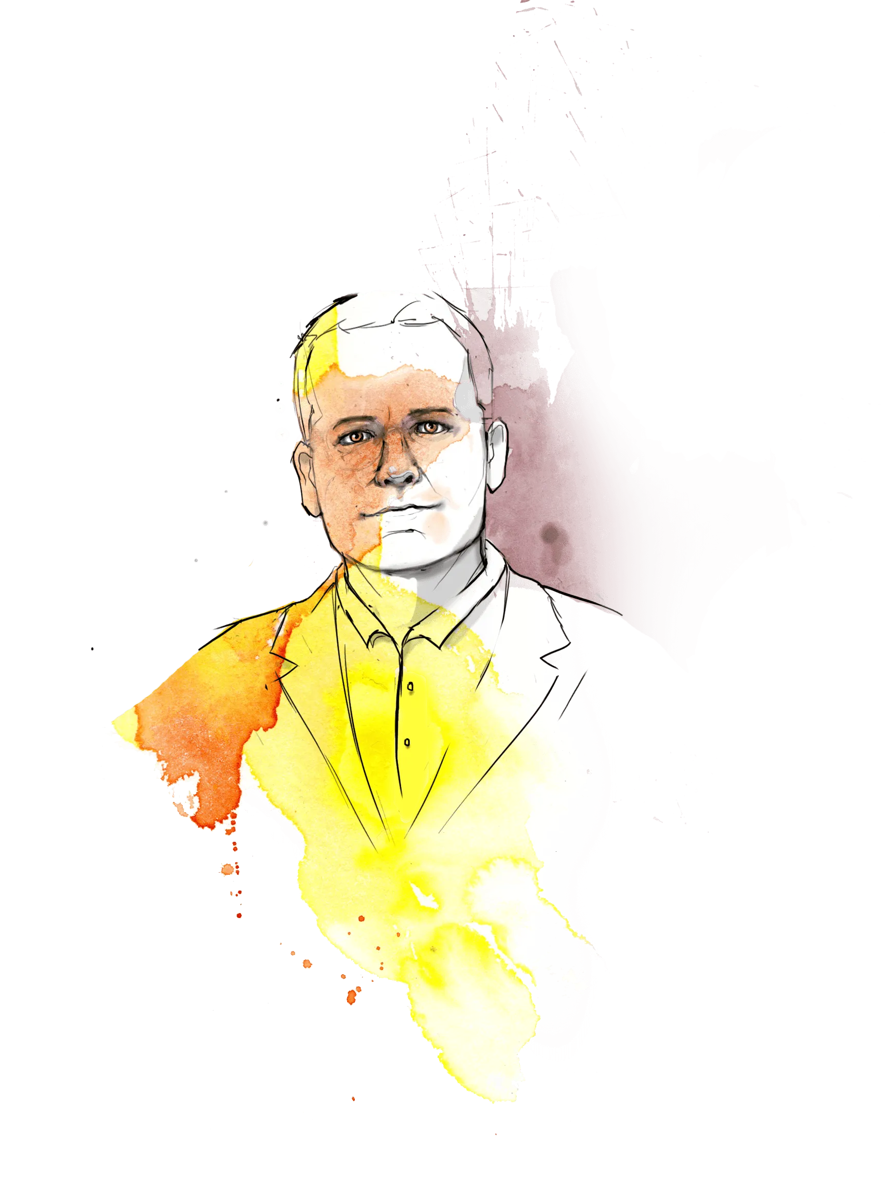 Watercolour portrait of Tim Keding